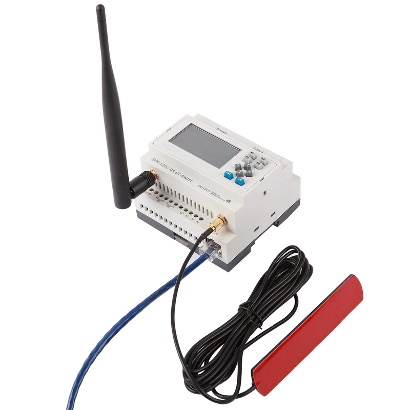 GPRS,SMS,WiFi programmable logic controller for automation control EXM-12DC-DA-RT-WIFI-HMI