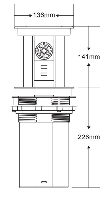 AU Plug Three-position high level WIFI smart Motorized kitchen Bluetooth socket with USB-C led light 15W wireless charging