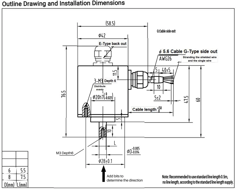 JXQ-2E-D6-19PF-G05BL-1M Absolute Rotary Encoder