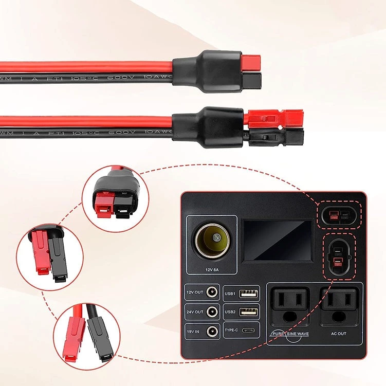 45A Anderson To MC4 Photovoltaic Connector Mobile Energy Storage Battery Power Charging Cable 2m