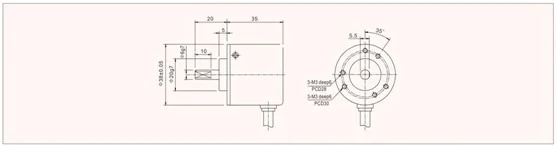 Shaft 6mm 5vdc Line Drive Output Solid-Shaft Incremental Rotary Encoder