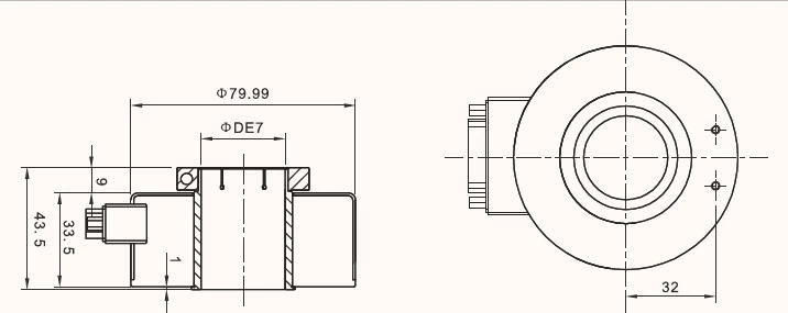 IHA8025 Outer Diameter 80mm hollow shaft encoder