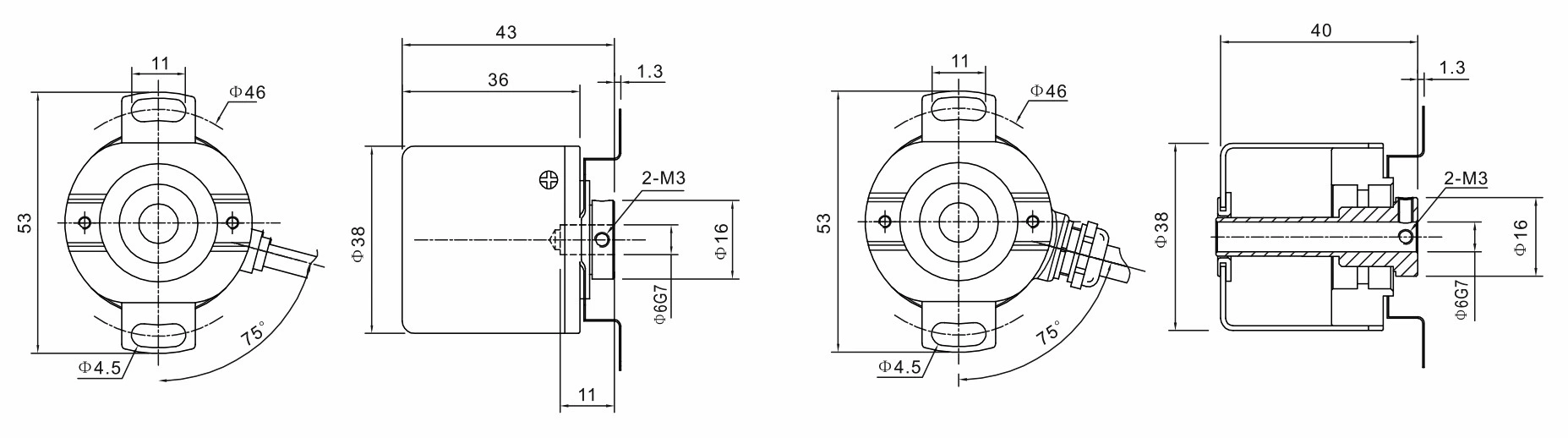 IHA3808 High Reliability Rotary Hollow Encoder for Automatic Control