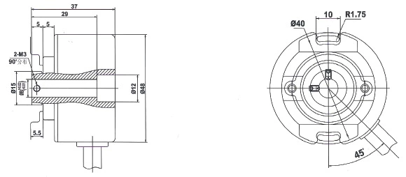 IHU4808-001G-2500BZ1-4P5L absolute encoders rotary encoders hollow shaft encoder
