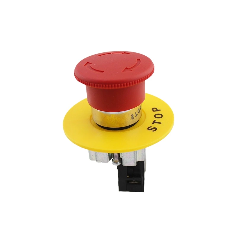 Red Mushroom Head Push Button Switch With Scram Plate LAY5-BS542
