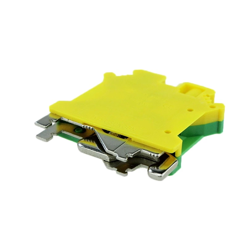 Yellow & Green 6mm USLKG6N Grounding Din Rail Terminal Block