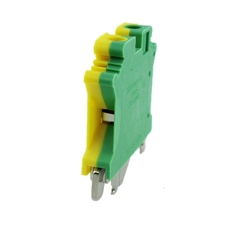 Yellow & Green 6mm USLKG6N Grounding Din Rail Terminal Block