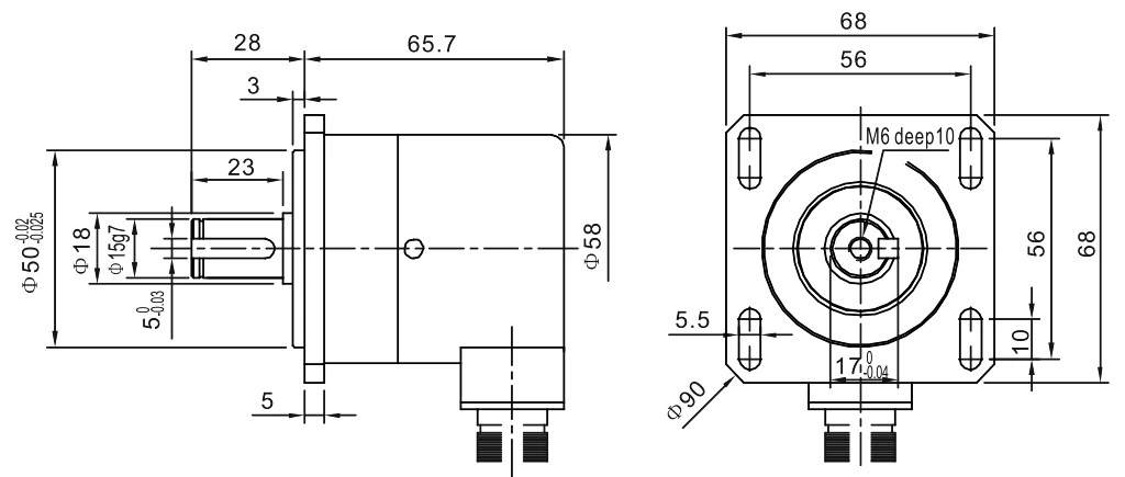 Rotary Encoder 1000 PprA BZ Phase Incremental Optical Shaft 8mm Rotary Encoder
