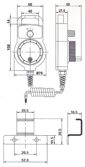 ISMM1274 Pulse Generator MPG Hand wheel CNC Pendant Rotary Encoder