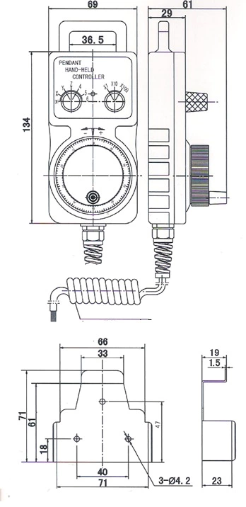 ISMM1469 Pulse Generator MPG Hand wheel CNC Pendant Rotary Encoder