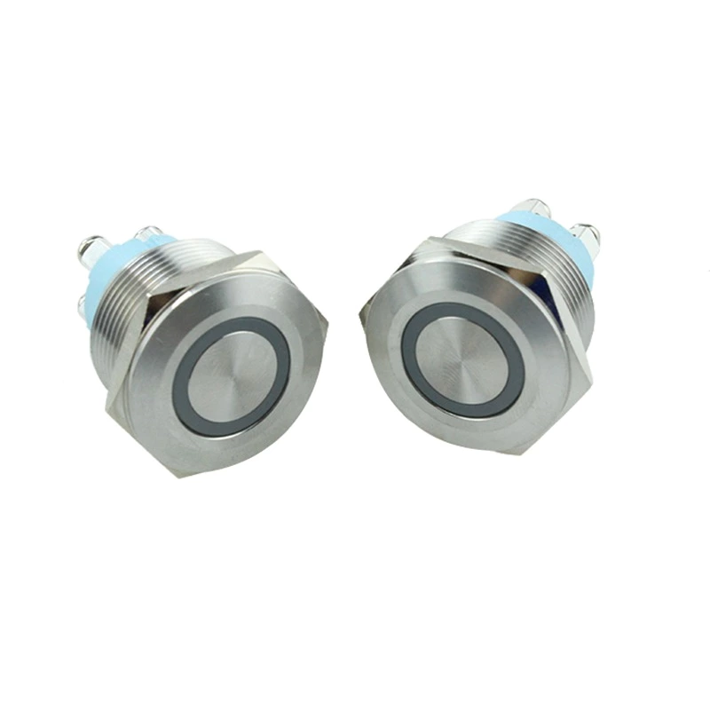 ANTI-VANDAL RING ILLUMINATED LED PUSH BUTTON SCREW TYPE