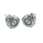 ANTI-VANDAL RING ILLUMINATED LED PUSH BUTTON SCREW TYPE