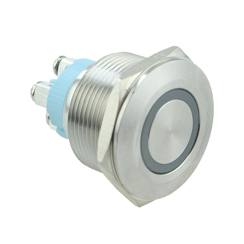 ANTI-VANDAL RING ILLUMINATED LED PUSH BUTTON SCREW TYPE