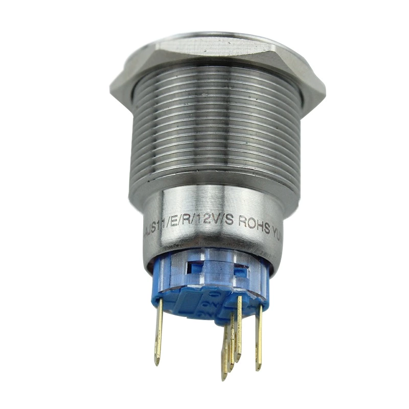 22mm IP67 Momentary Metal Push Button with Ring Led