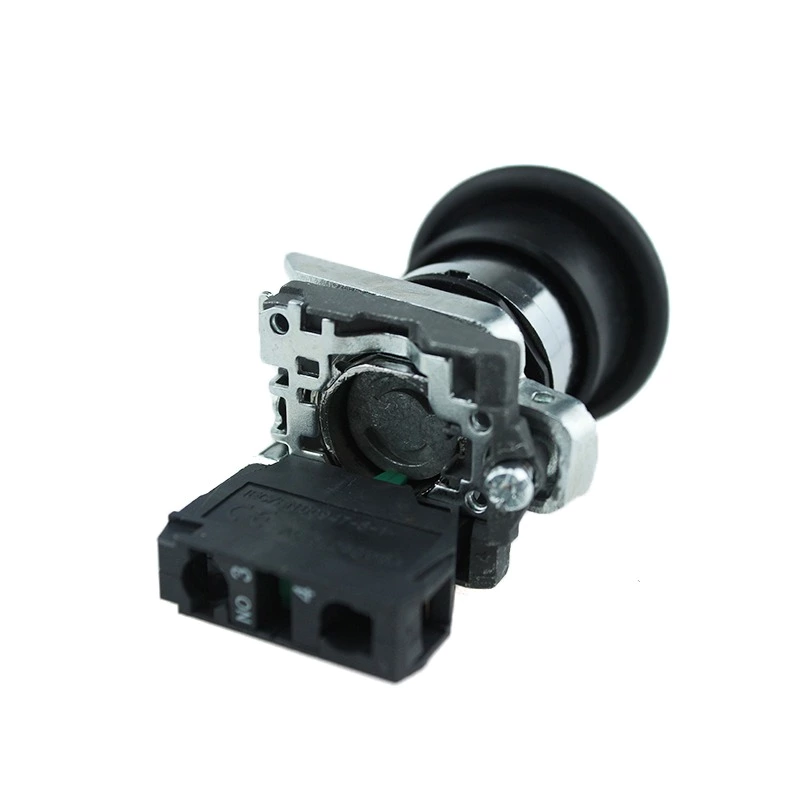 1NO 1NC Emergency Stop Self-locking Black Push Button Switch
