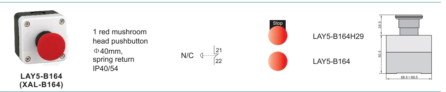 LAY5-B164 Emergency Stop Push Button Control Box Cable Connector