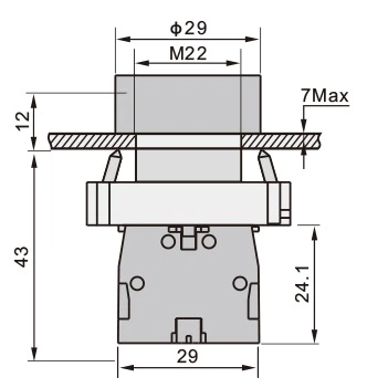 LAY5-BA45 Red Metal Switch NO+NC Industrial Momentary Spring Return Push Button