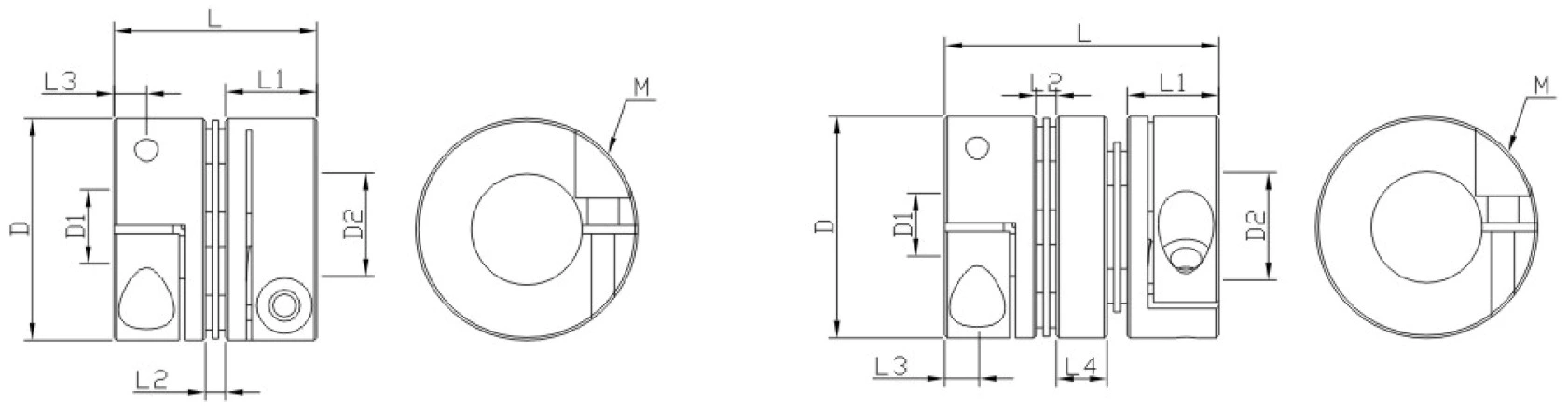 LD2-D34L45 Stainless Steel Flexible Shaft Diaphragm Coupling for Servo Motor