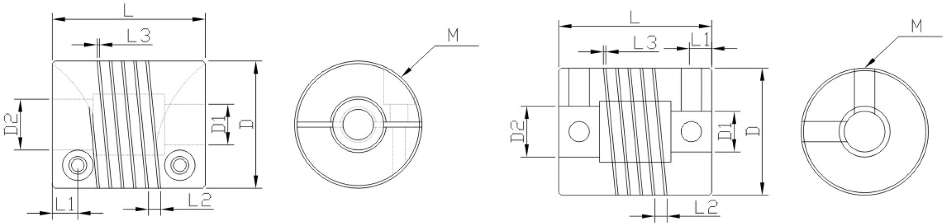 LR-D19L25 6*6 Hole Diameter Thread Type Flexible Shaft Rotary Encoder Clamp Elastic Coupling