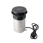 EU Plug Three-position high level WIFI smart Motorized kitchen Bluetooth socket with USB-C led light 15W wireless charging