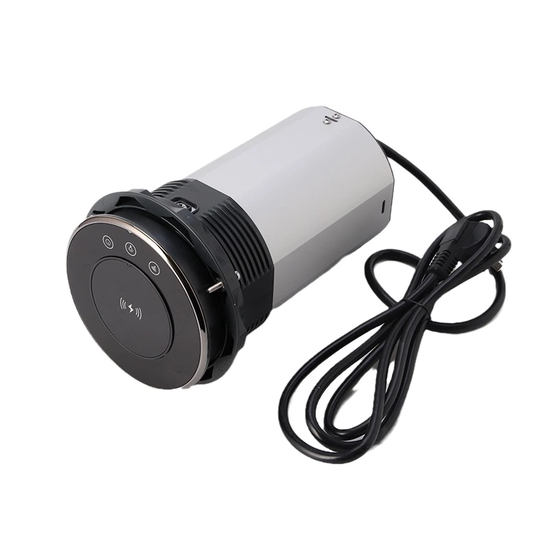 EU Plug Three-position high level WIFI smart Motorized kitchen Bluetooth socket with USB-C led light 15W wireless charging