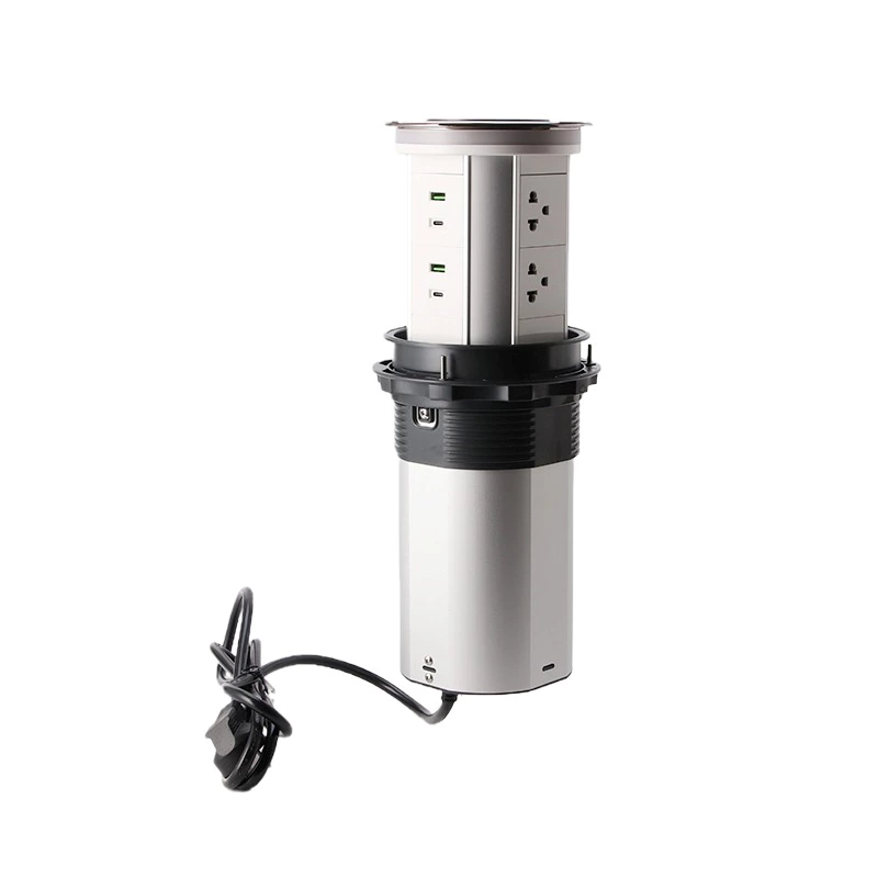 WiFi Smart Motorized Socket QI wireless charger Intelligent Elevation Electrical Outlet Motorized Lift Pop up USB Charger Socket kitchen cabinets showroom