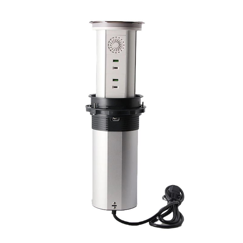 Pop up socket by voice command WiFi Smart Motorized Socket QI wireless charger Intelligent Elevation Electrical Outlet Motorized Lift