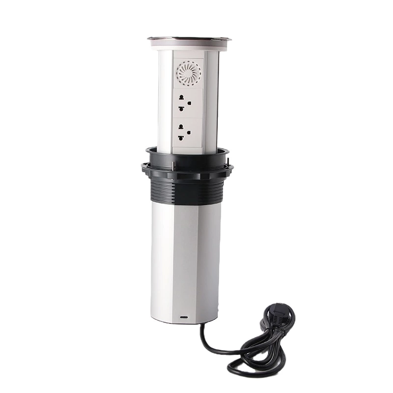 Pop up socket by voice command WiFi Smart Motorized Socket QI wireless charger Intelligent Elevation Electrical Outlet Motorized Lift