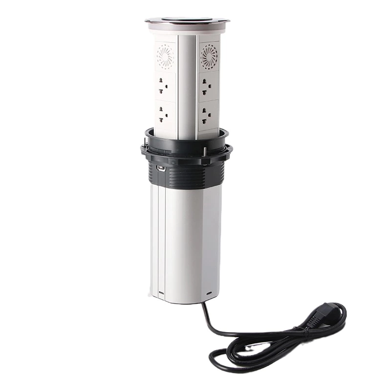 Pop up socket by voice command WiFi Smart Motorized Socket QI wireless charger Intelligent Elevation Electrical Outlet Motorized Lift