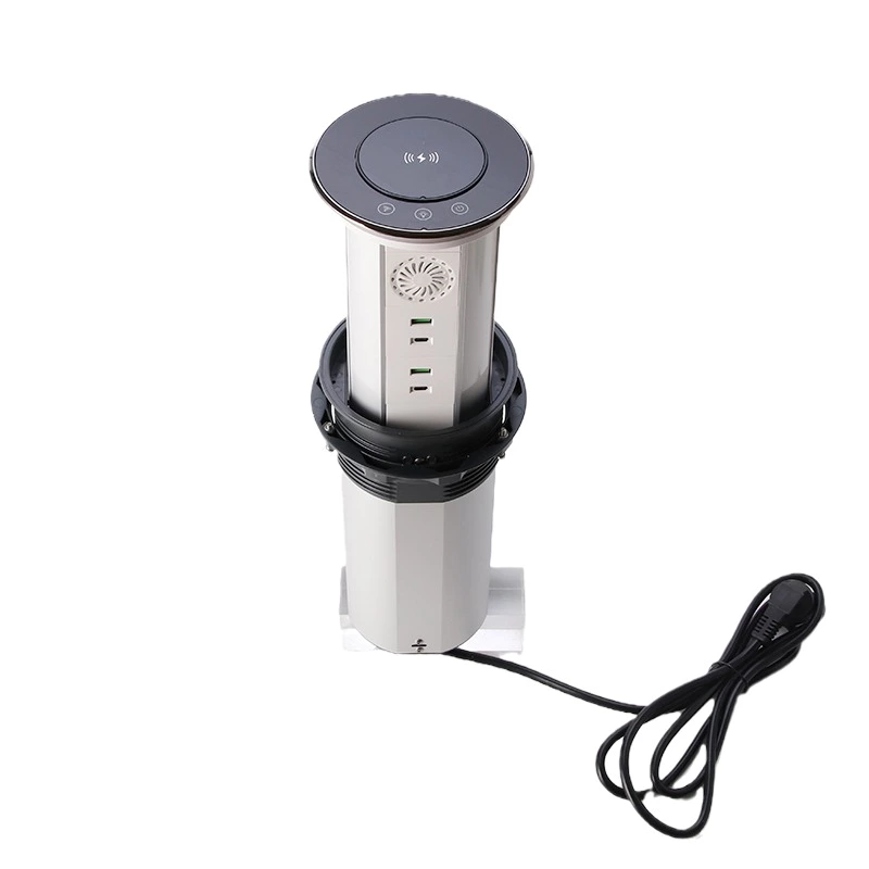 Pop up socket by voice command WiFi Smart Motorized Socket QI wireless charger Intelligent Elevation Electrical Outlet Motorized Lift