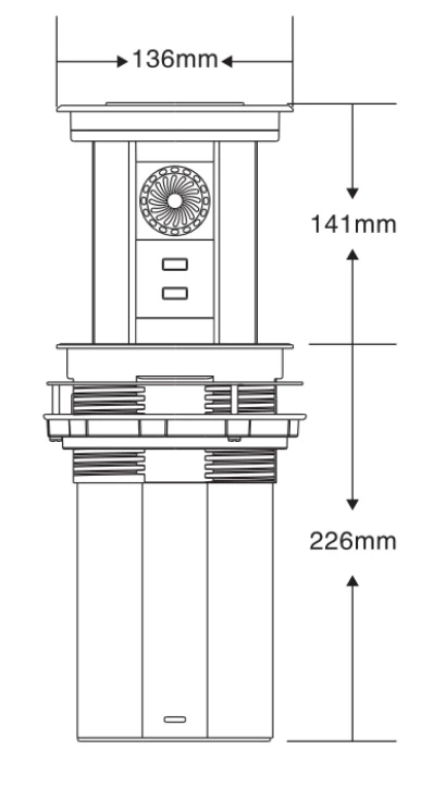 WiFi Smart Motorized Socket QI wireless charger Intelligent Elevation Electrical Outlet Motorized Lift Pop up USB Charger Socket kitchen cabinets showroom