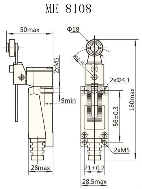 ME-8108 Since Reset Miniature Rolling Wheel Rocker Arm Type Limit Device Limit Switch Travel Switch