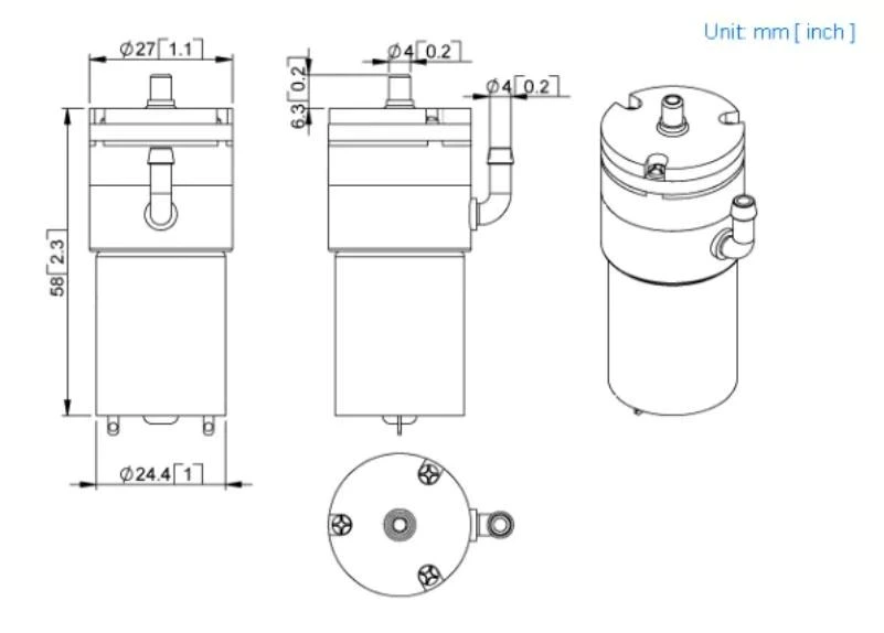 Low power consumption MPD-24A DC power motor 10 PSI DC12V-DC6V available Mini Air Pump