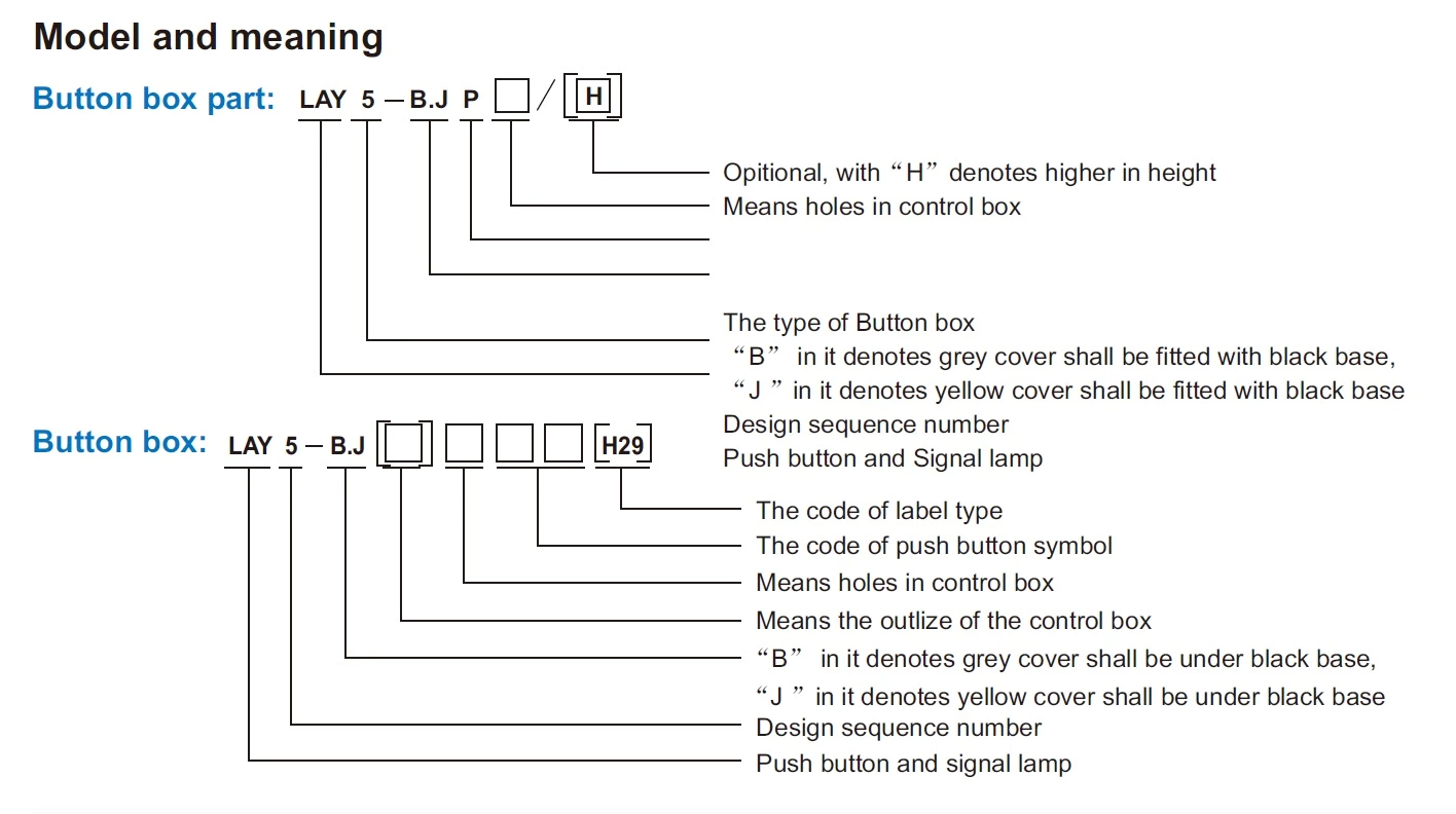 LAY5-BP324 Switch Push Button Control Box 3 Spring Return Push Button
