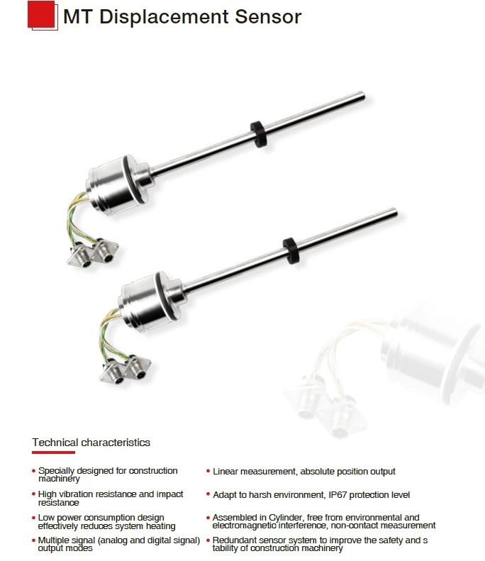 MT Series Magnetostrictive Linear Position Sensors For Mobile Hydraulics Analog Output