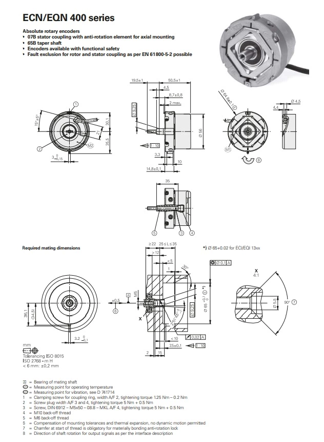 Heidenhain ECN 413 2048 16S15-2K Absolute Taper Shaft Encoder