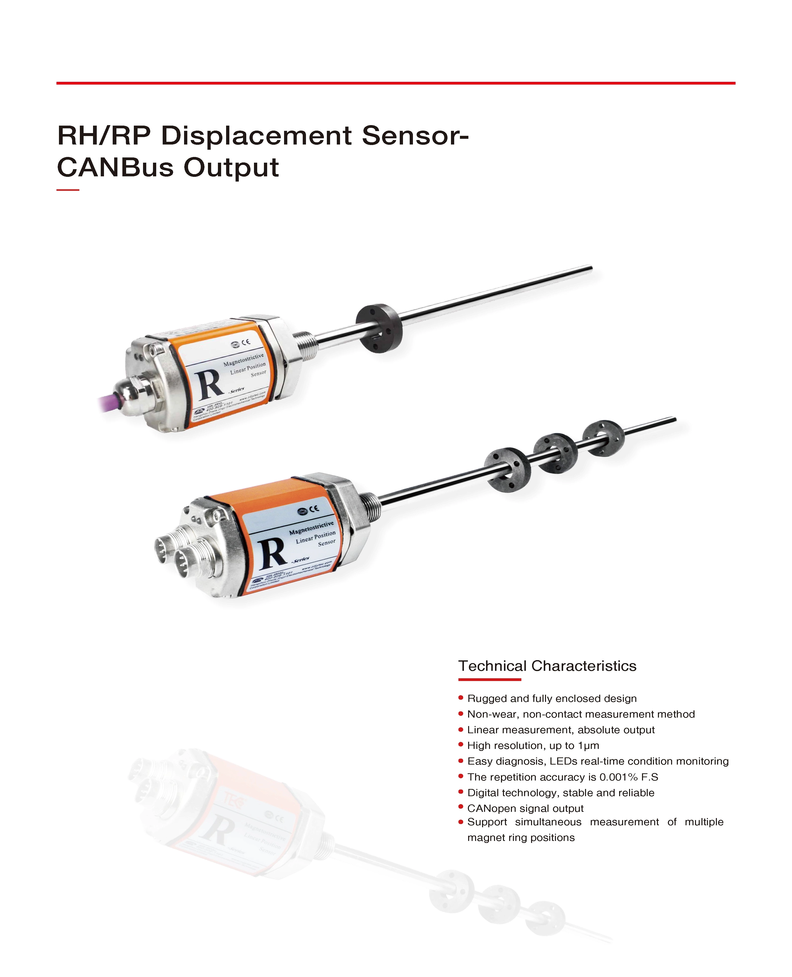 RF CAN Bus Output Flexible Outer Tube Displacement Sensor