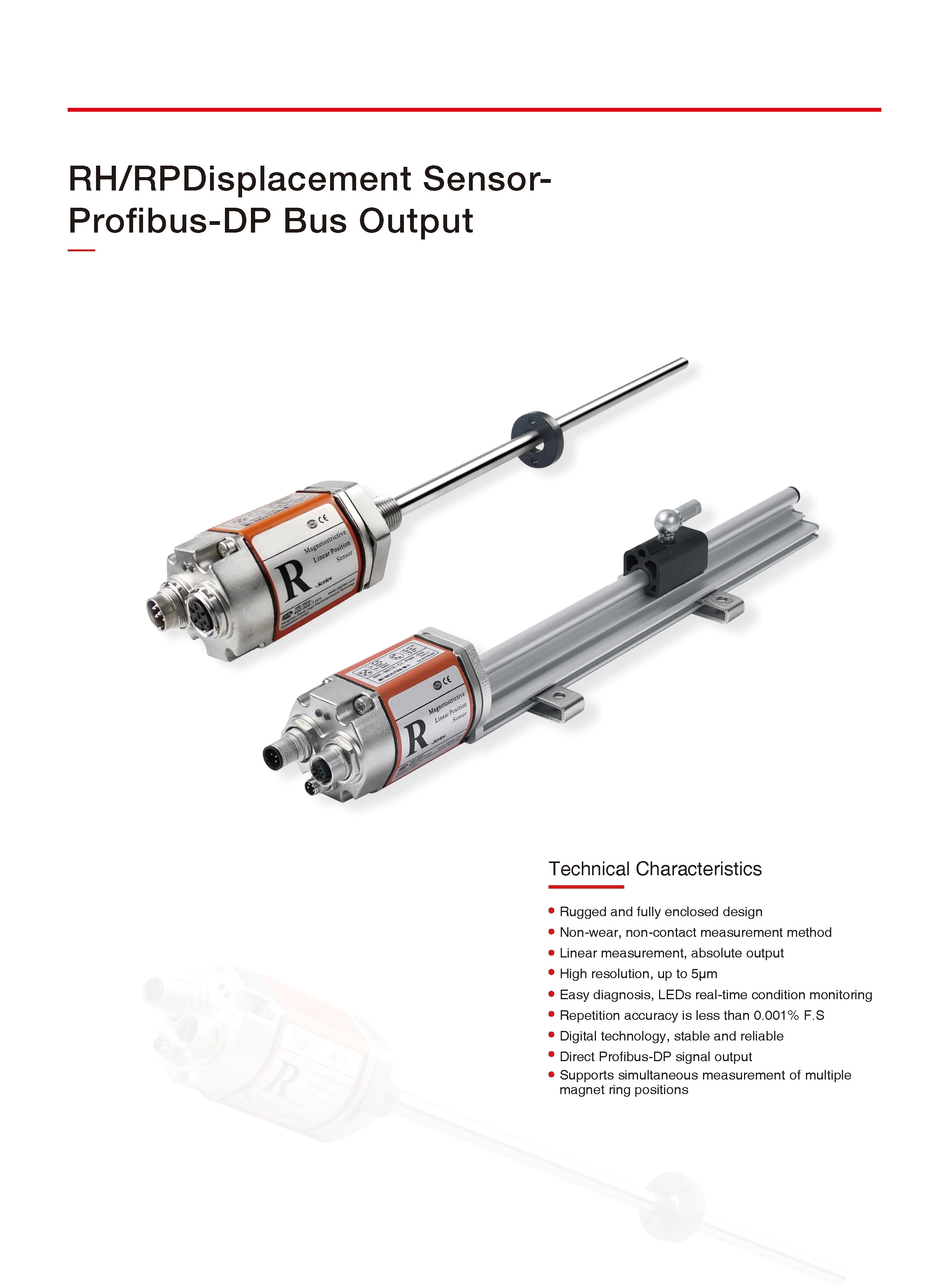RH/RP Displacement Sensor-Profint Output Magnetostrictive Displacement Sensor