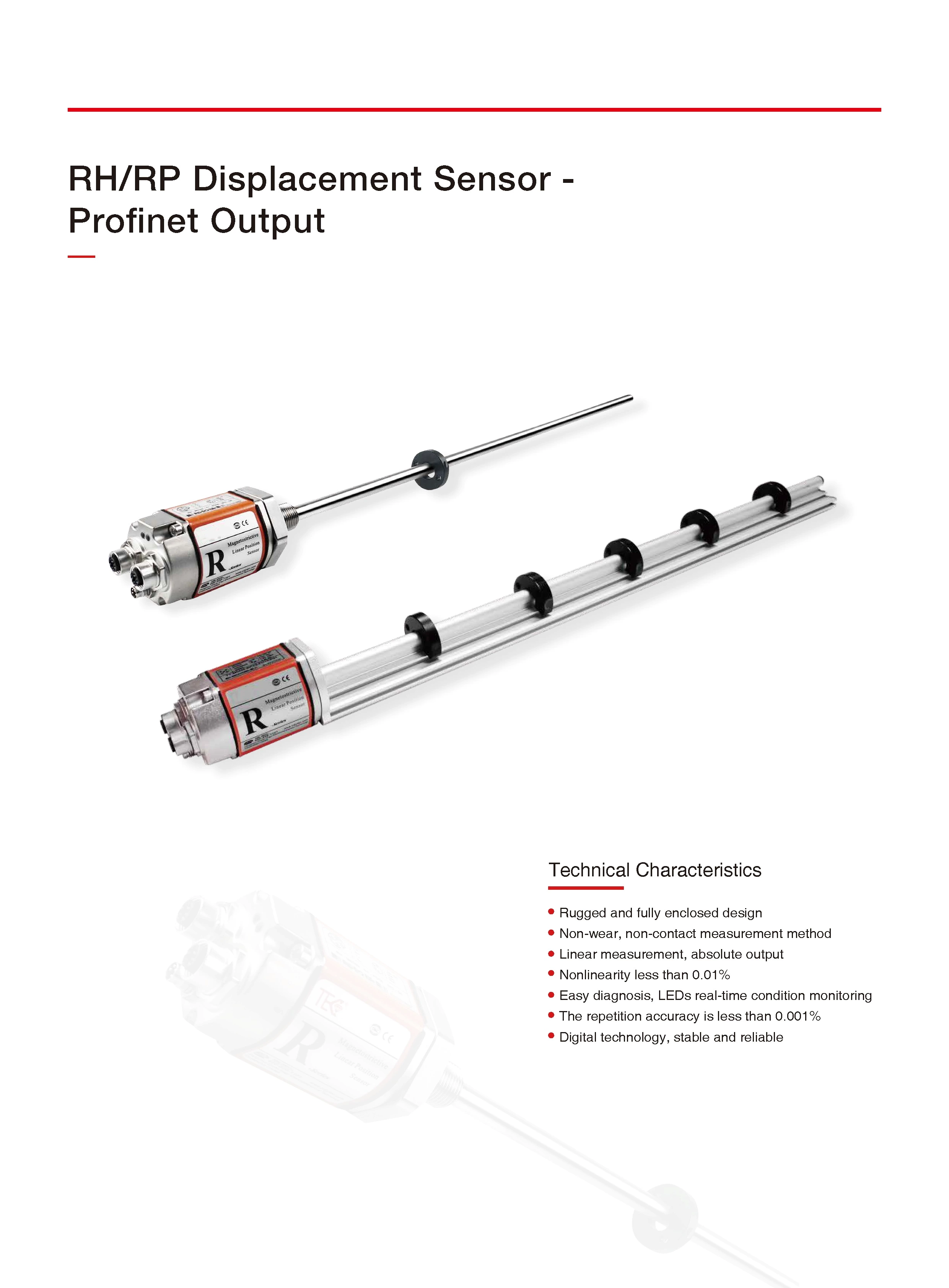 RH/RP Displacement Sensor-Profinet Output Magnetostrictive Displacement Sensor