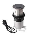 AU Plug Three-position high level WIFI smart Motorized kitchen worktop pop up socket with USB-C led light 15W wireless charging
