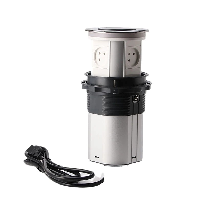 IL Plug Three-position high electric pop up socket with USB-C led light 15W wireless charging electric pop up socket