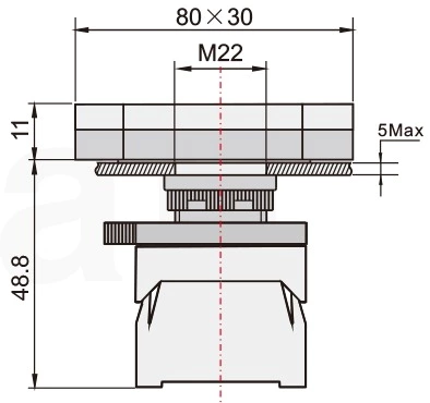 SDL16-CB8325 Red Green Flush Two Color IP40 Push Button Switch Without Pilot Light