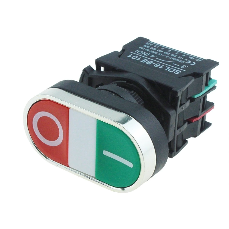 SDL16-CB8325 Red Green Flush Two Color IP40 Push Button Switch Without Pilot Light