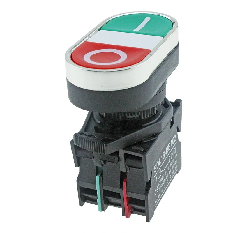 SDL16-CB8325 Red Green Flush Two Color IP40 Push Button Switch Without Pilot Light