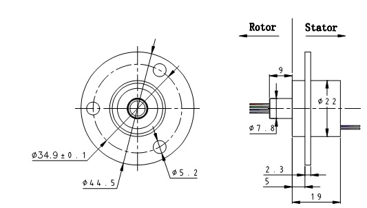 Capsule Slip Ring OD 22mm 6 Circuits 2A Electrical Contacts with CE,ROHS Certificated