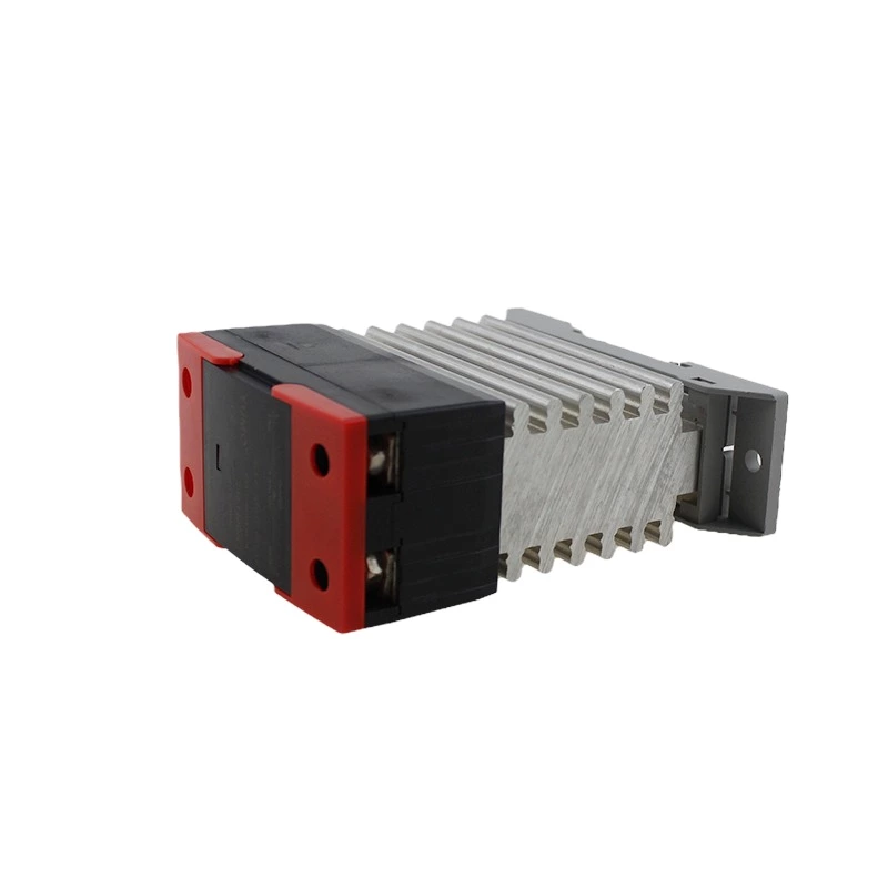 Black and Red SSR-120DA Integrated Single-phase Solid State Relay with Heat Sink