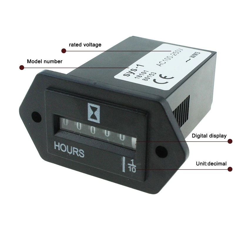 SYS-1 Digital AC220V Mechanical Hour Meter Counter