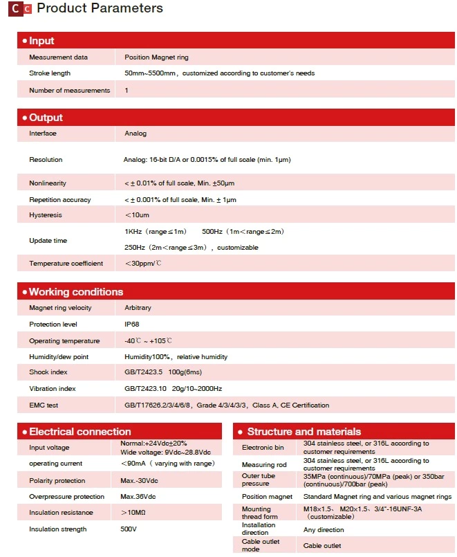 RS Waterproof Displacement Sensor