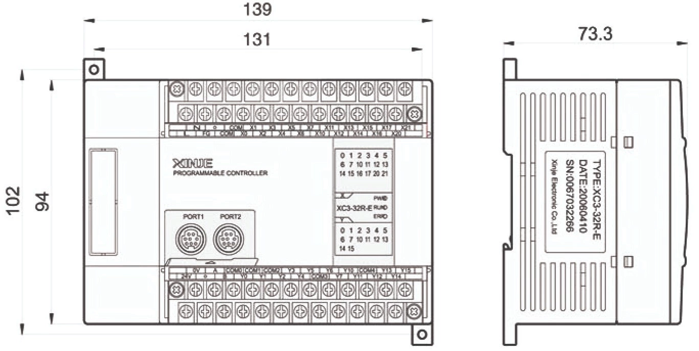 XC3-24T-E New Original PLC Programmable Controller XC3 Series XINJE PLC