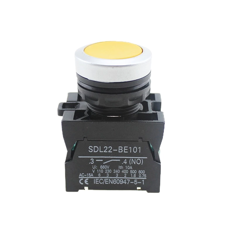 Switch Push Button 22mm Yellow NO FRESH XDL22-CA51 For Industrial Automation Control
